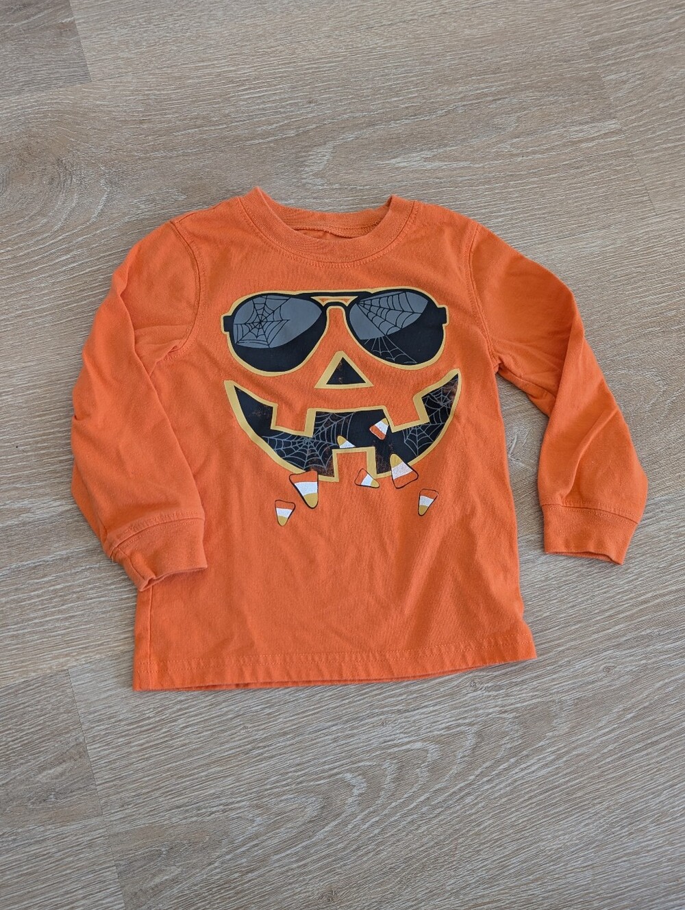 ✨4 for 12 Carters Halloween Jack-O-Lantern Graphic Long Sleeve 2T